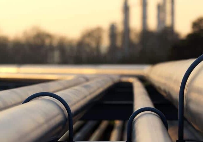 steel pipes in crude oil factory